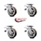 Service Caster 6 Inch Polyurethane Caster Set with Roller Bearings and Total Lock Brakes SCC SCC-TTL30S620-PPUR-4 - alternate 5